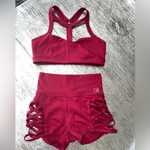 Bombshell Sportswear Pants - Bombshell Sportswear, size X Small shorts, Burgundy